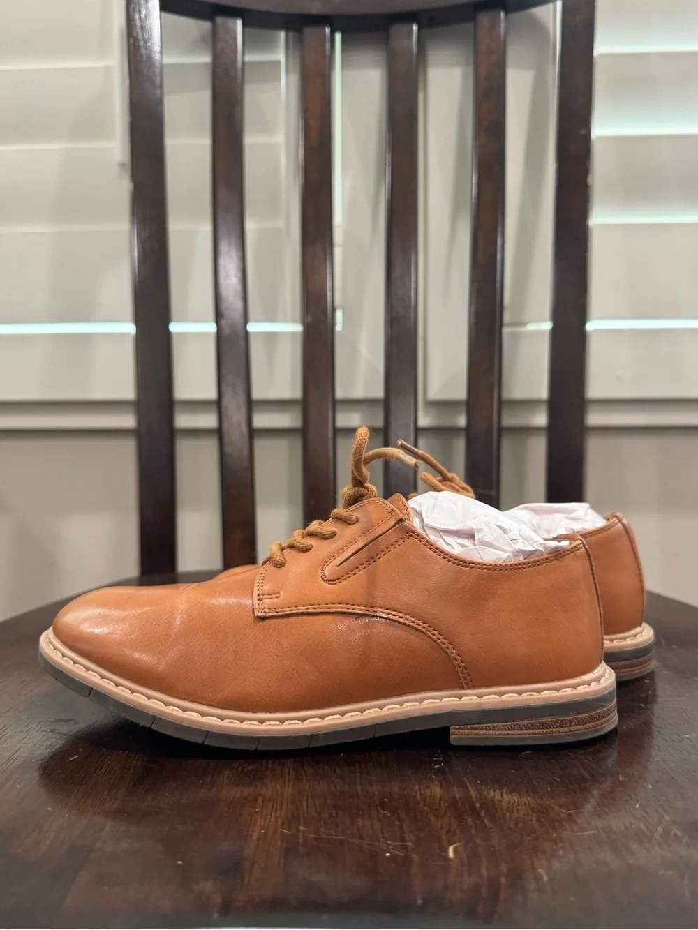 Kenneth Cole Boy’s Tan Leather Derby Shoes
